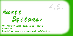 anett szilvasi business card